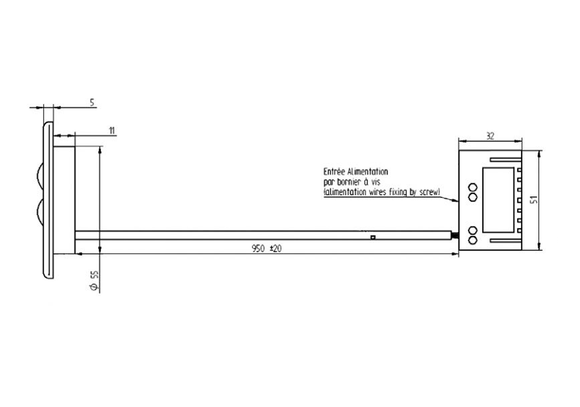 Spot LED 12/24Vdc blanc chaud pour éclairage bus/cars